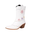 thumbnail image 2 of Pisexur Cowboy Boots for Womens Western Boots With Embroidered, Pull-On Chunky Square Toe Chunky Heel Ankle Boots, Durable and Fashionable Retro Classic Short Boots For Spring Fall, 2 of 7