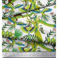 thumbnail image 3 of Soimoi Polyester Crepe Fabric Branches,Parrot & Leopard Jungle Print Fabric by Yard 52 Inch Wide, 3 of 3