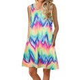 thumbnail image 2 of EQWLJWE Longue Robe pour Femmes Mode Femmes Sans Manches Col Rond Été Confortable Imprimé Poches Décontractée Ample Robe Débardeur, 2 of 6