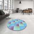 thumbnail image 4 of Ahgly Tapis d'Intérieur Lavable en Machine Carré Transitionnel Violet Clair Bleu, 7 Pieds Carré, 4 of 7