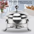 thumbnail image 3 of Round Chafing Dish Buffet Set, Stainless Steel Buffet Servers and Warmers Portable Catering Server Chafing Dishes for Buffet with Lid for Parties, Events, Wedding, Camping, Dinner, 3 of 7