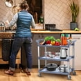 thumbnail image 3 of Utility Carts with Wheels, Heavy Duty 3-Tier Rolling Utility Cart, 3-Tier Restaurant Food Cart for Commercial, Restaurant，Office, 3 of 7