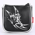 thumbnail image 4 of Universal Golf Mallet Putter Cover Square Headcover Leather Mallet Putter Magnetic Closure Guard Butterfly Black, 4 of 9