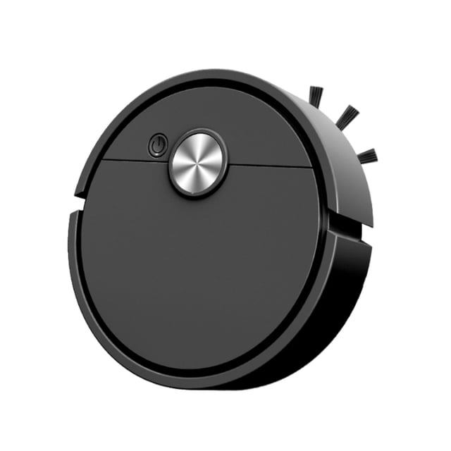 Black Robotic Vacuum Mop Hybrid With Detachable Dustbin Washable Pads 30 Min Runtime Home Cleaning Assistant