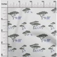 thumbnail image 1 of oneOone Polyester Lycra Fabric Tree & Animals Ikat Decor Fabric Printed BTY 56 Inch Wide, 1 of 4