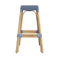 thumbnail image 4 of Butler Specialty Company Robias Rectangular Rattan 30" Bar Stool - Blue & White, 4 of 6