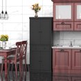 thumbnail image 4 of HOMCOM Kitchen Pantry Storage Cabinet, Tall Pantry with Drawer Black, 4 of 9