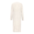 thumbnail image 3 of Womens Fall Tops Women's Solid Color Cardigan Sweater With Slit Large Pockets Long Thin Coat 3/4 Sleeve Cardigan on Clearance, 3 of 5