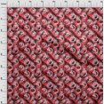 thumbnail image 4 of oneOone Silk Tabby Red Fabric Abstract Sewing Material Print Fabric By The Yard 42 Inch Wide, 4 of 4