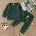 thumbnail image 2 of Newborn Baby Boys First Birthday Outfits Girls Long Sleeve Patchwork New Born Baby Stuff for Boys Sweatshirt Tops Solid Pants Bow Tie Outfits 4T Outfit Set 2Pcs Clothes, 2 of 4
