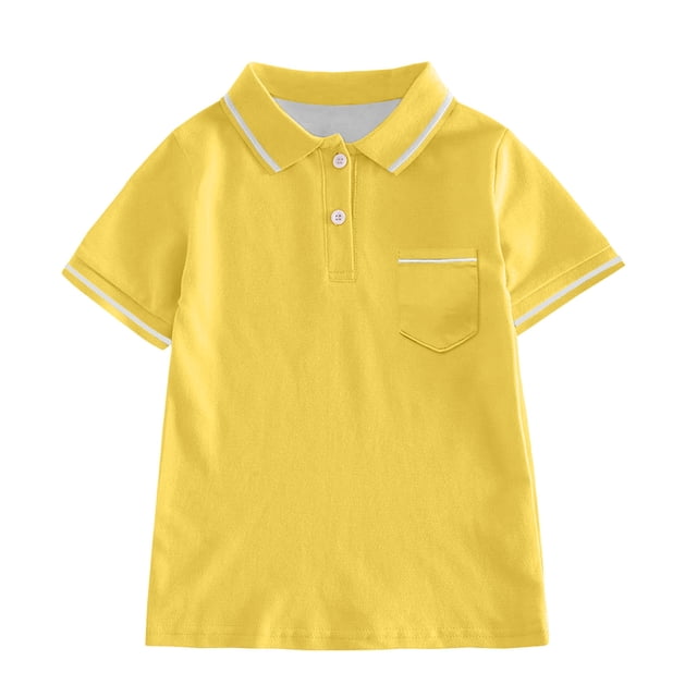 Polos pour Garçons Polo Uni Chemises de Rugby pour Garçons Polos à Manches Courtes 7-8 Ans