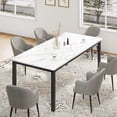 thumbnail image 1 of 71" Industrial Dining Table for 8 – Sturdy Metal Legs Kitchen Table for Dining Room, Home Office and Living Room, 1 of 7