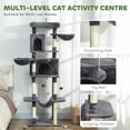 thumbnail image 4 of PawHut 69" Cat Tree, Cat Tower with 2 Condos, Dark Grey, 4 of 10