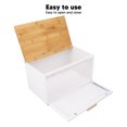 thumbnail image 3 of Wooden Bread Box, Large Capacity Modern Metal Bread Box For Kitchen Countertop, Heavy Duty Bread Storage Container With Bamboo Wood Cutting Board Lid, Food Storage Bin, 3 of 8