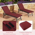 thumbnail image 2 of Costway 1 PCS Outdoor Chaise Lounge Cushion with Hook & Loop Fastener Fixing Straps Patio Red, 2 of 3
