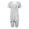 thumbnail image 4 of Blouses pour Femmes, Ensembles de Blouses Décontractées à Manches Courtes Imprimées et Col en V pour Femmes, 4 of 4