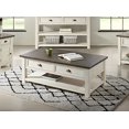thumbnail image 2 of Martin Svensson Home Solid Wood Coffee Table, Cream White with Brown Top, 2 of 5