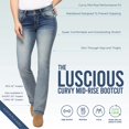 thumbnail image 3 of WallFlower Women's Luscious Curvy Bootcut Mid-Rise Insta Stretch Juniors Jeans (Standard and Plus), 3 of 9