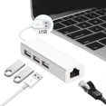 thumbnail image 1 of 3-Port USB 3.0 Hub with RJ45 10/100/1000 Gigabit Ethernet Adapter Converter LAN Wired USB Network Adapter for Ultrabooks, Notebooks, Tablets and More (White), 1 of 7