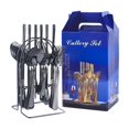 thumbnail image 2 of kurtrusly 24pack/lot Stainless Steel Tableware Set Compact And Versatile Sturdy black, 2 of 6