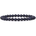 thumbnail image 1 of Bracelet Extensible en Perles Rondes de 6 mm en Pierre Dorée Bleue Synthétique 6,5 Pouces Unisexe, 1 of 2