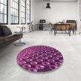 thumbnail image 4 of Ahgly Tapis d'Intérieur Lavable en Machine Carré Transitionnel Rose Néon, 5 Pieds Carré, 4 of 7