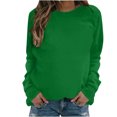 thumbnail image 1 of Hauts à Manches Longues pour Femmes Mode Femmes Décontracté Manches Longues Col Rond Uni Chandail pour Dames Hauts Blouse Blouses à Manches Longues pour Femmes Hauts à Manches Longues Hauts pour Femmes Manches Longues, 1 of 4