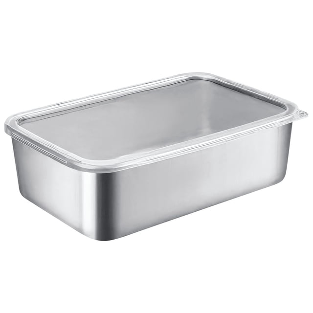 Stainless Steel Food Container with Lid, 8.7x5.7x2.5" Stackable Meal Prep Box, Leakproof Airtight Storage Box for Fridge, Oven-Safe Storage Container