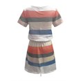 thumbnail image 4 of CHUANK Robes d'Été pour Femmes Décontractées Robes d'Été Sans Manches Rayées à Lacets avec Cordon de Serrage Robe à Col en V avec Cordon de Serrage Robe de Soleil, 4 of 5