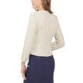 thumbnail image 3 of INSPIRE CHIC Blazer Court Sans Col à Fermeture Éclair pour Femme, Style Workwear, L Beige, 3 of 8