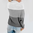 thumbnail image 4 of Hauts d'Automne/hiver Femmes Hiver Femmes Tricot Agencement de Couleurs Col Rond Ample Décontracté Chandail Hauts Hauts pour Femmes pour l'Automne P-67 Blanc TTG, 4 of 4