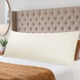 thumbnail image 2 of PiccoCasa Microfiber Body Striped Pillowcase Soft Durable Khaki 20" x 60", 2 of 7