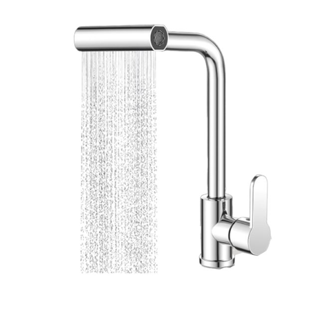 Wisewang Waterfall Kitchen Rotating Faucet, Shower Function, Easy To Sturdy And Durable, Kitchens, Bedrooms, Living Rooms. silver Without inlet pipe