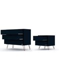 thumbnail image 3 of Manhattan Comfort Commode et Table de Nuit en Bois Rockefeller, Bleu Minuit, 3 of 10