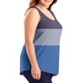 thumbnail image 3 of Swstbby Soldes d'Été! Hauts d'Été pour Femmes Grande Taille, Mode Décontractée Imprimée Ample Débardeur Col Rond Bleu TTG, 3 of 4