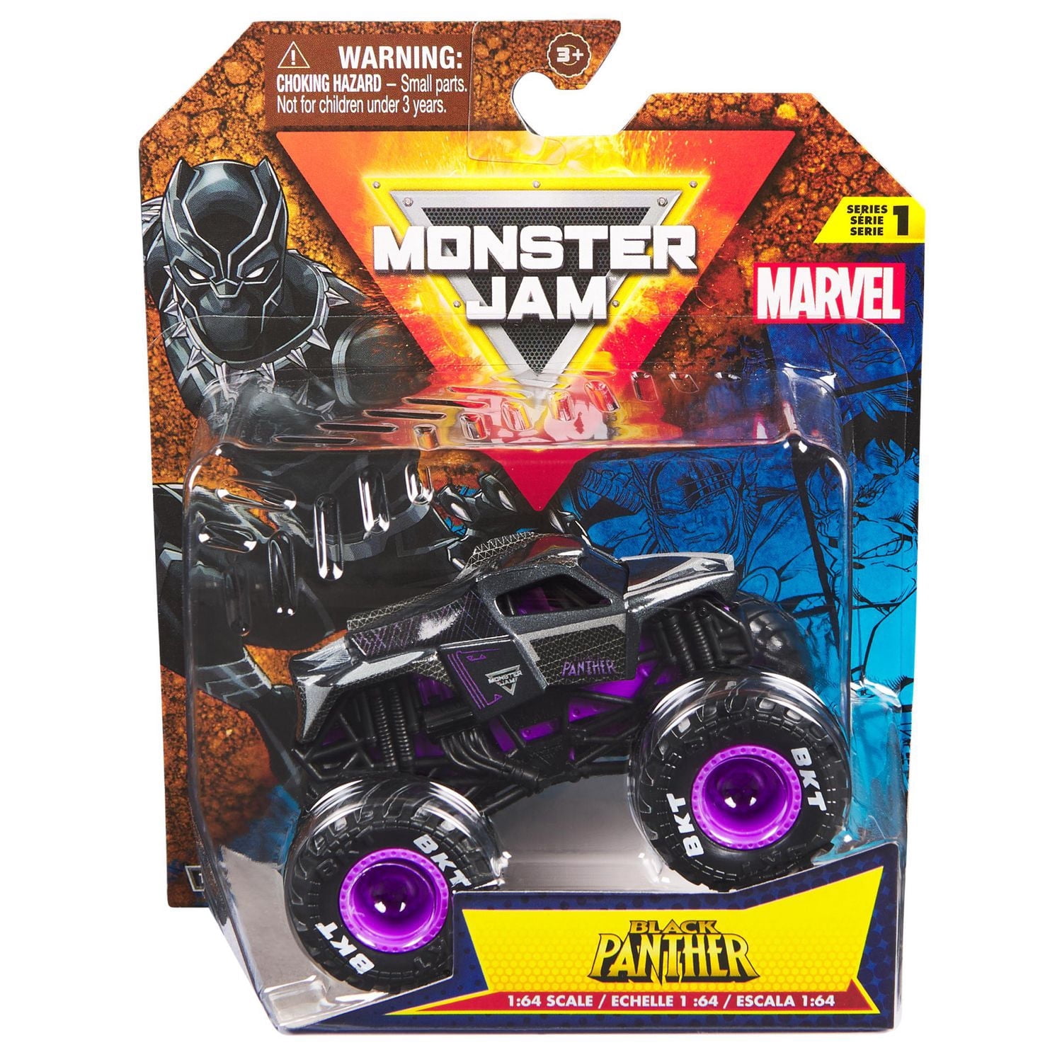 Monster Jam, Marvel Official Black Panther Monster Truck, Die-Cast