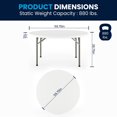 thumbnail image 3 of Table pliante en plastique blanc granite ronde de 60 po, 3 of 9