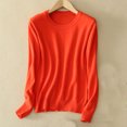 thumbnail image 3 of AherBiu T-Shirts à Manches Longues pour Femmes, Couche de Base, T-Shirt, Couleur Unie, Col Ras du Cou, Blouse Confortable, 3 of 3