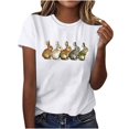 thumbnail image 5 of Pisexur Hauts pour Femmes, Hauts de Sortie pour Femmes, Hauts pour Dames, Hauts de Printemps pour Femmes 2025, Nouveau T-shirt à Manches Courtes à Col Rond Décontracté Imprimé pour Femmes Multicolore, P, 5 of 5