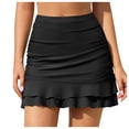 thumbnail image 1 of Kcodviy Jupe de Bain pour Femmes Dames Maillot de Bain Bas de Maillot de Bain Taille Haute Combishort à Rayures pour Femmes Jupe Froncée Maillots de Bain Jupe de Maillot de Bain pour Femmes Bas de Maillot avec Culotte Intégrée Jupe, 1 of 7