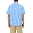 thumbnail image 3 of INSPIRE CHIC Men's Shirts Short Sleeve Summer Cotton Patchwork Button Down Shirts S Blue White, 3 of 5