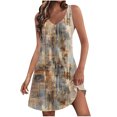 thumbnail image 2 of Ovzne Robes pour Femmes Robe Femme Robe Décontractée pour Femmes avec Poches Été Boho Robe de Plage Robe T-Shirts Robe Col en V Ample Robes Débardeur Robe de Printemps Imprimée Liquidation, 2 of 7