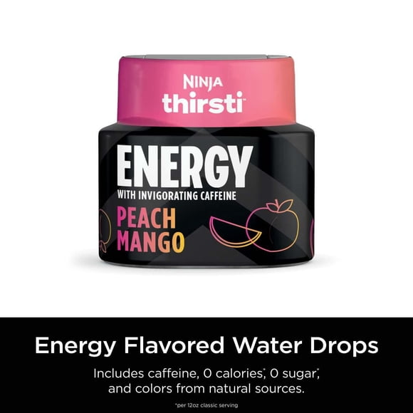 Ninja Thirsti ENERGY Peach Mango Flavoured Water Drops , WCFPM6C