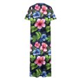 thumbnail image 4 of Ovzne Robes Grande Taille pour Femmes aux Formes Robe d'Été pour Femme Couleur Unie Ample Décontractée Mode Robe à Manches Longues Robe à Col à Manches Longues pour Femme Robe pour Femme à Manches Longues Imprimée Transparente, 4 of 6