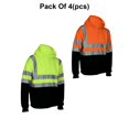thumbnail image 1 of Radyan Veste à Capuchon de Sécurité pour la Construction pour Hommes à Haute Visibilité - Lot de 4, 100 % Polyester, Taille : Adulte, 1 of 4