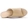 thumbnail image 4 of BLISSFUL STEP Chaussures pour Femmes Talon Compensé Bout Ouvert Espadrilles Mules à Plateforme Beige 9, 4 of 7