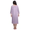 thumbnail image 3 of Moomaya Robe de Nuit Imprimée Longueur Genou en Coton avec Bordure en Dentelle Manches 3/4 pour Femmes, 3 of 5
