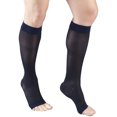 thumbnail image 1 of Truform Sheer Knee High Stockings, Open Toe: 15 - 20 mmHg, Navy, Small, 1 of 7