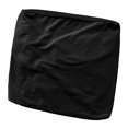 thumbnail image 3 of Housse de Pouf Carrée en Velours Extensible à Bas Élastique pour Salon Lavable Noir, 3 of 8