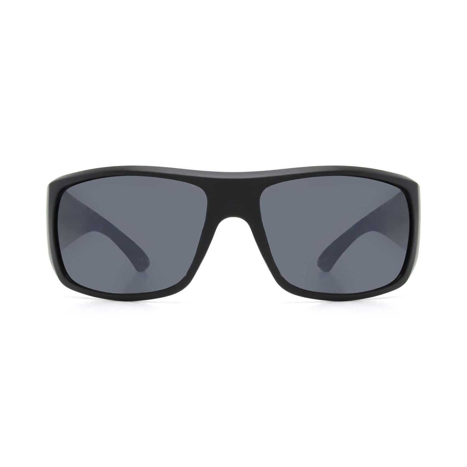 George Mens Matte Black Wraparound Sunglasses
